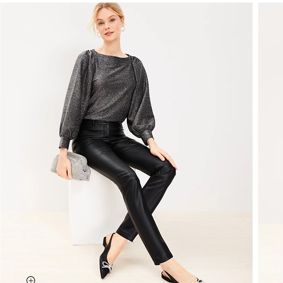 Black faux leather skinny pants new with tags. - Picture 2 of 4